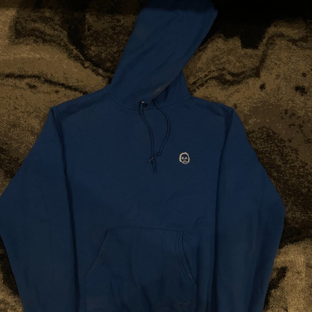Blue Champion logo Hoodie On Sleeve